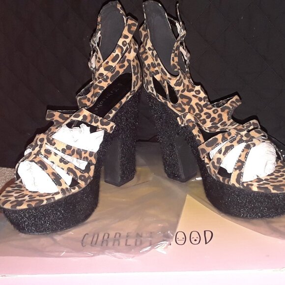 LEOPARD  PLATFORM HEEL - Picture 1 of 5